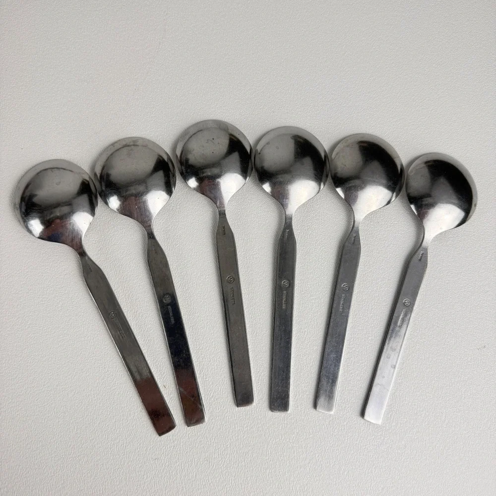 Rogers International Soup Spoons Vogue Pattern Set of 6 Stainless Steel Taiwan